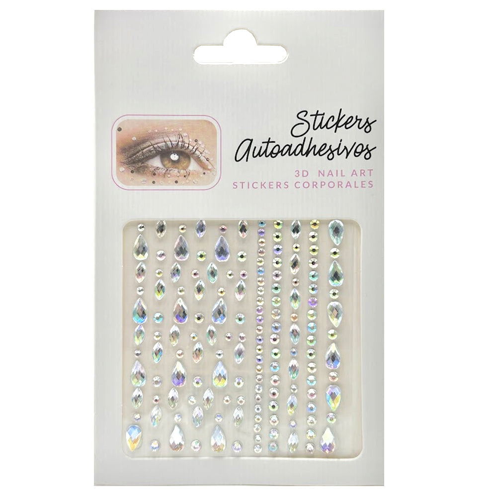 Mini Adhesive Face & Nail Jewels - Pack 5