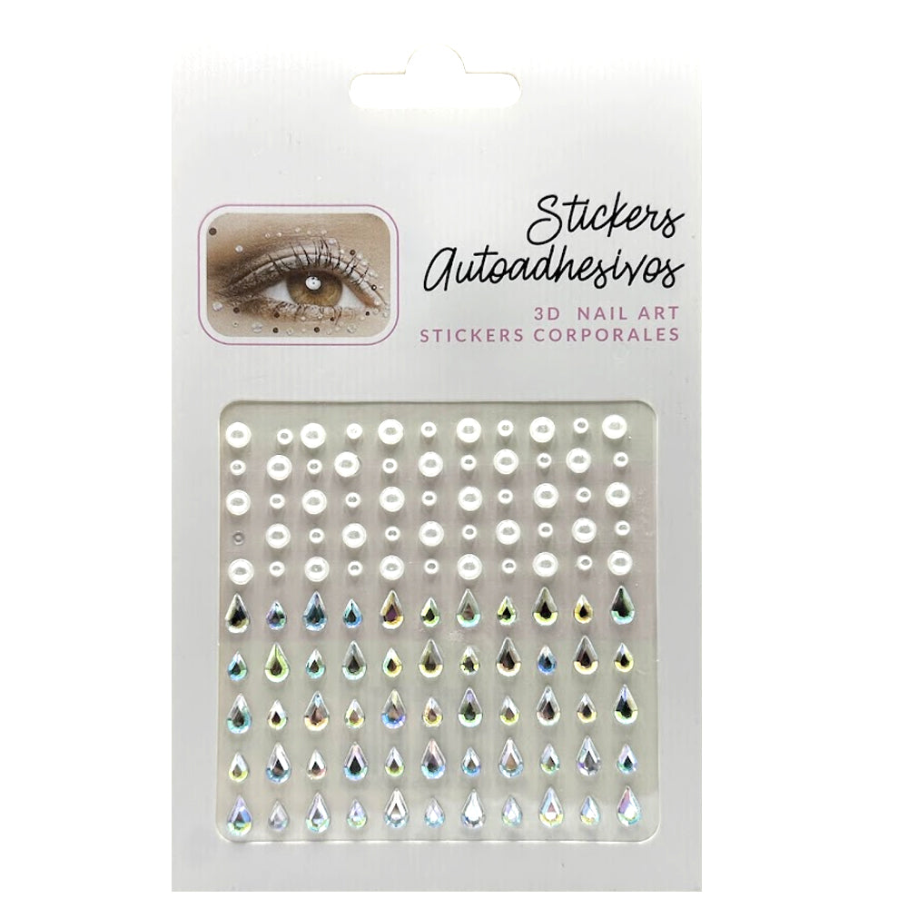 Mini Adhesive Face & Nail Jewels - Pack 7