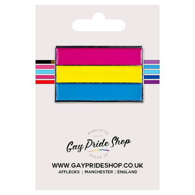 Pansexual Pride Flag Silver Metal Rectangle Lapel Pin Badge