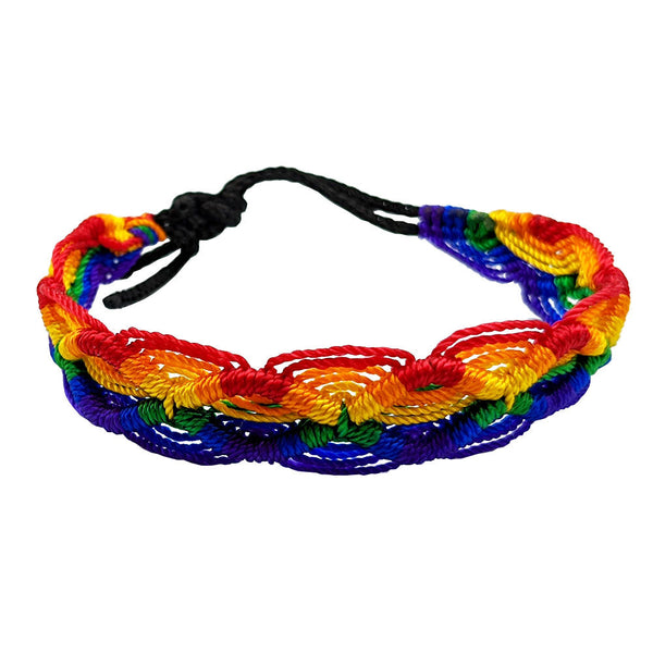 Gay Pride Rainbow Rhombus Pattern Friendship Bracelet – www