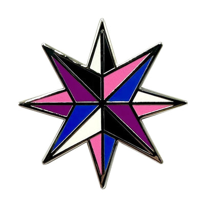 Genderfluid - Star Enamel Lapel Pin Badge