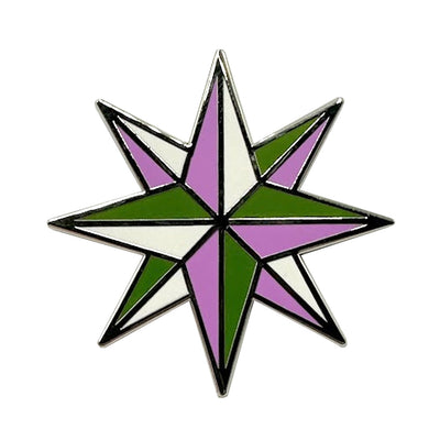 Genderqueer - Star Enamel Lapel Pin Badge