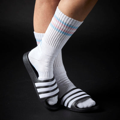 Athletic Fit Slider Socks - Transgender Flag