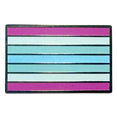 Transmasculine Pride Flag Silver Metal Rectangle Lapel Pin Badge