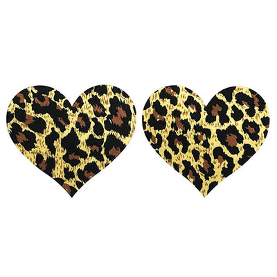 Nipple Pasties - Animal Print Hearts