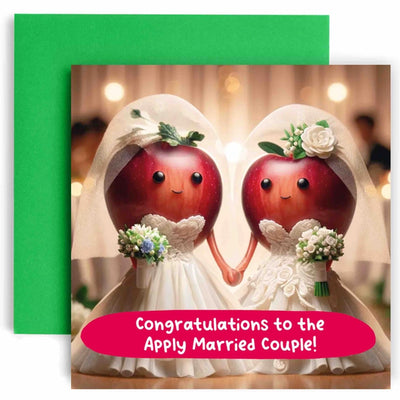 Congratulations To The Apply Married Couple (Wedding Dresses) - Lesbian Wedding Card