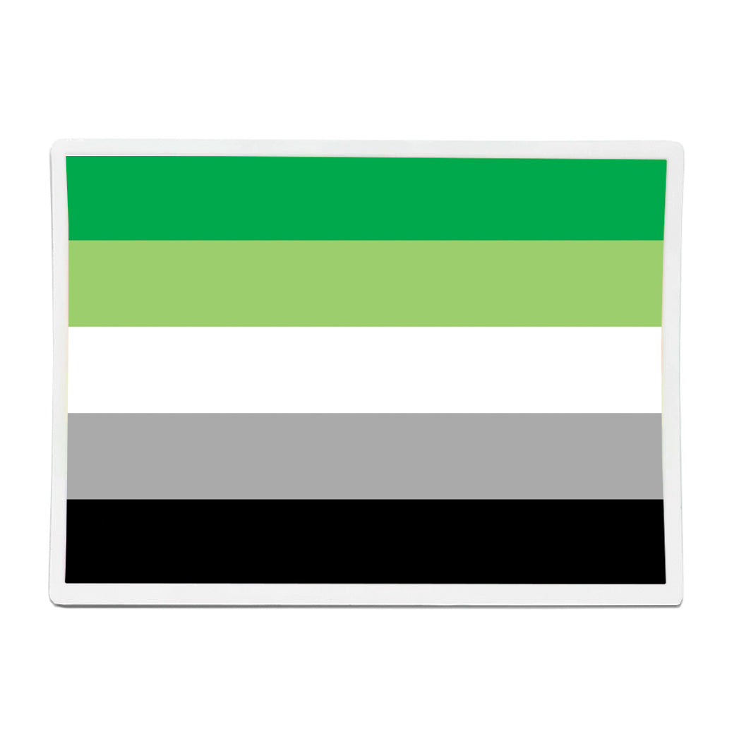 Aromantic Pride Flag Rectangle Vinyl Waterproof Sticker