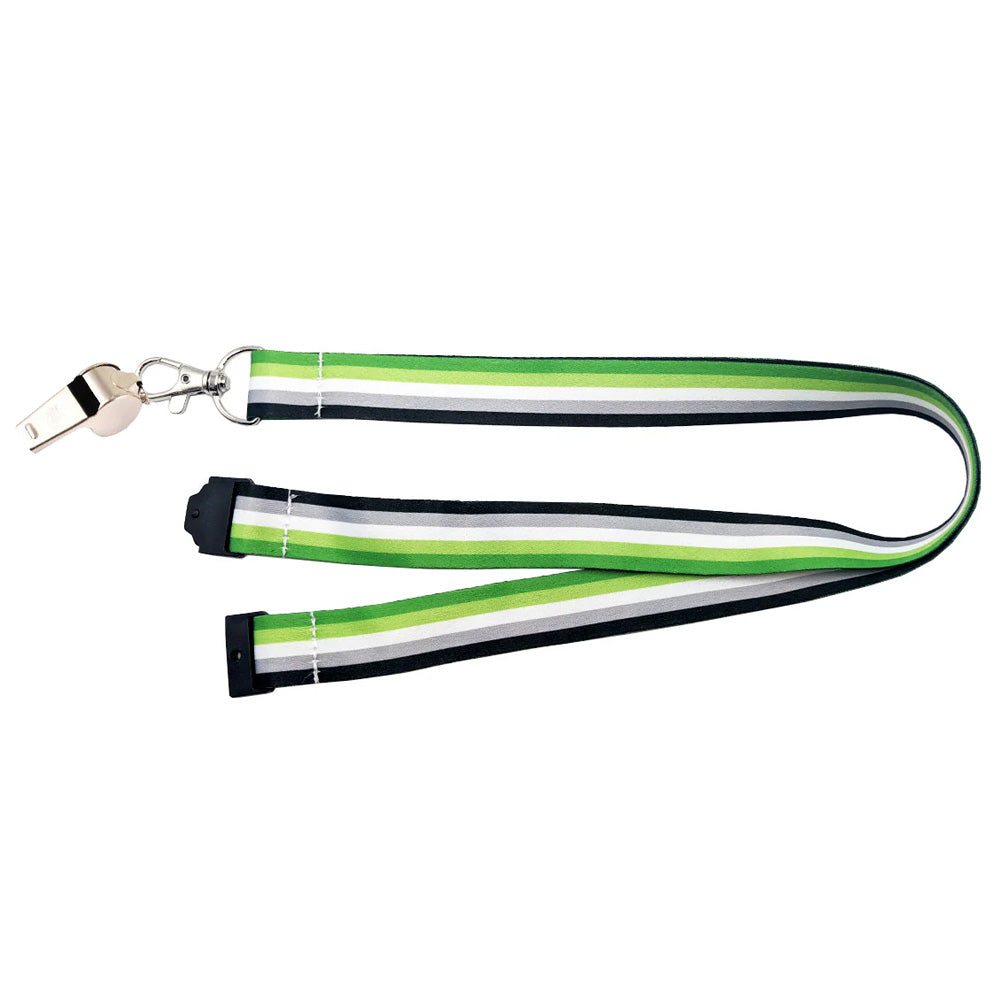 Aromantic Flag Lanyard And Whistle