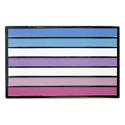 Bigender Pride Silver Metal Rectangle Lapel Pin Badge