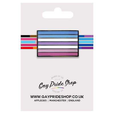 Bigender Pride Silver Metal Rectangle Lapel Pin Badge