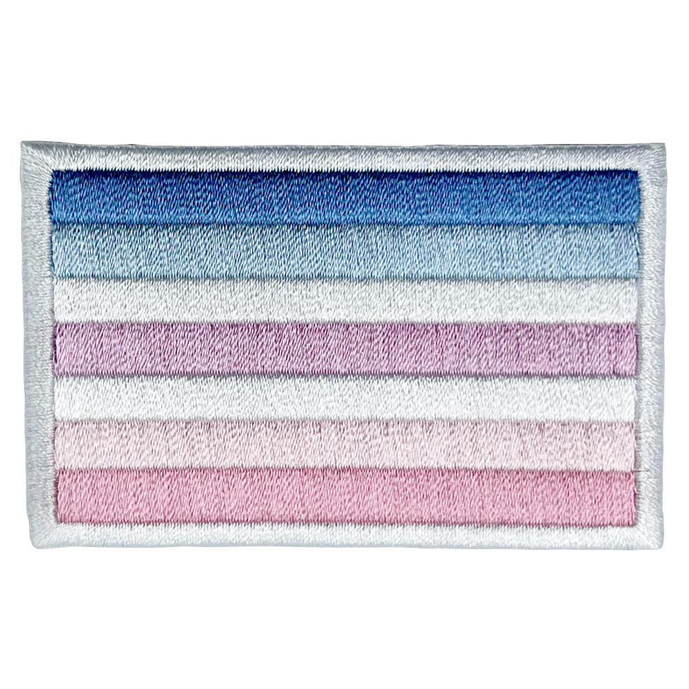 Bigender Pride Flag Rectangular Embroidered Iron-On Festival Patch