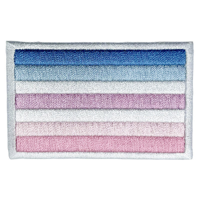 Bigender Pride Flag Rectangular Embroidered Iron-On Festival Patch