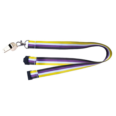 Non Binary Flag Lanyard And Whistle