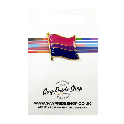 Bisexual Flag Gold Enamel Waving Flag Pin Badge