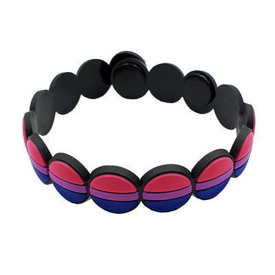 Bisexual Flag Colours Adjustable Silicone Bracelet