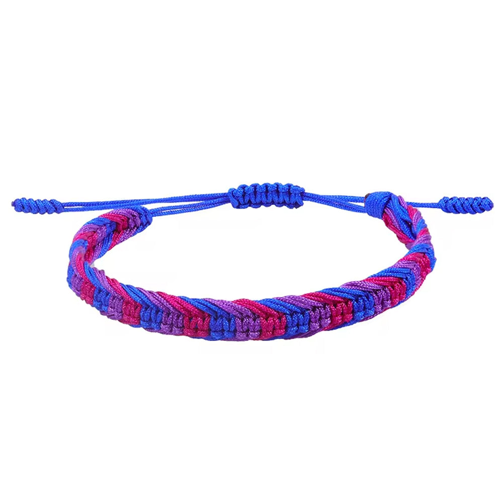 Handmade Adjustable Nylon Friendship Bracelet - Bisexual