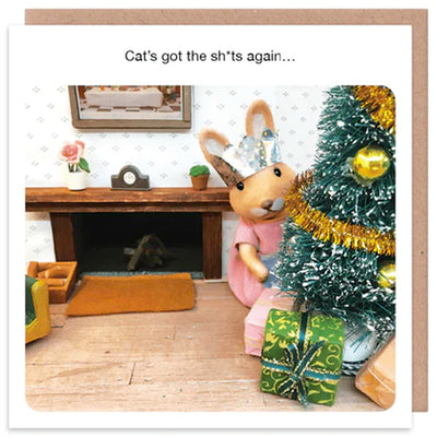Forest Friends Cat's Got The Sh*ts Again... - Christmas Card