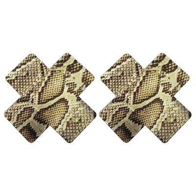 Nipple Pasties - Snakeskin Crosses