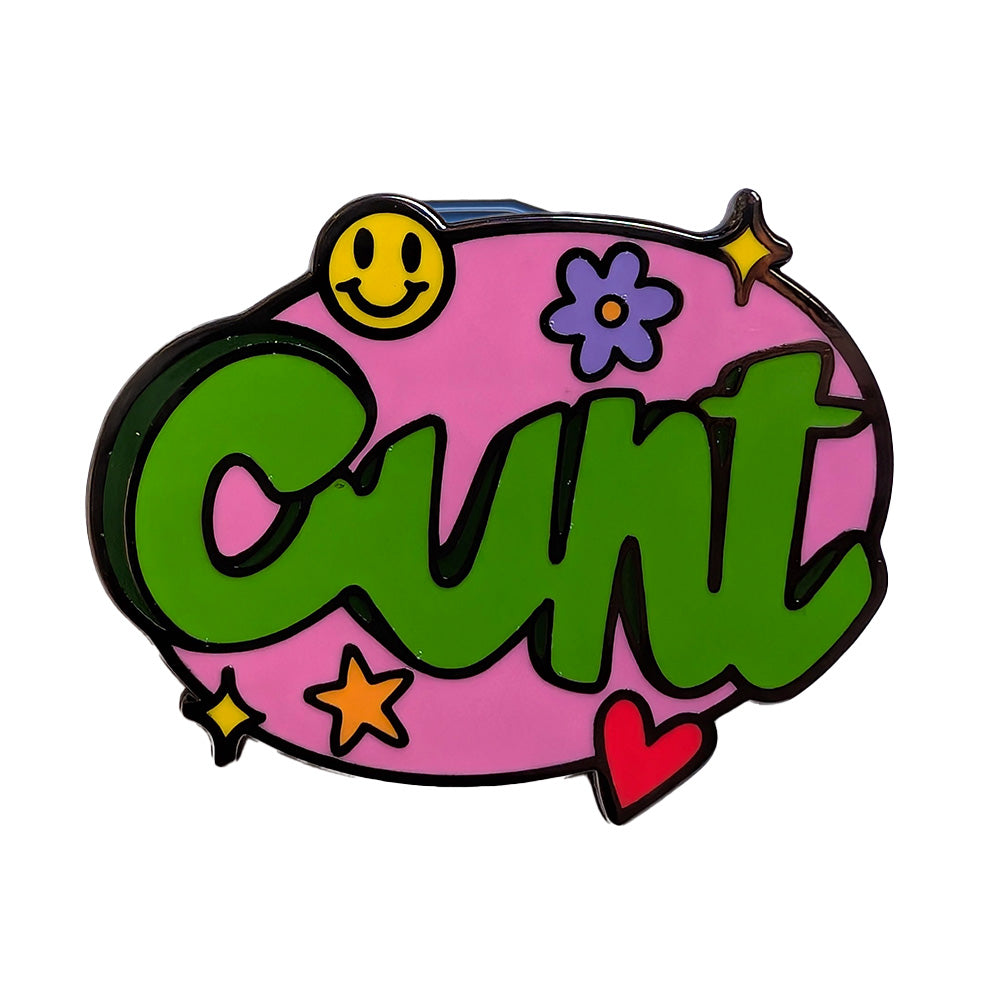C*nt Metal & Enamel Pin (Pink & Green)