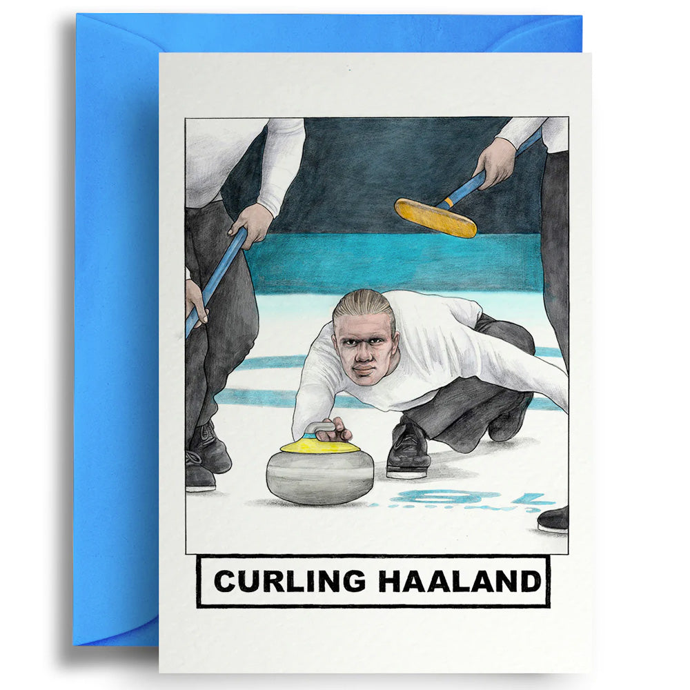 Curling Haaland - Greetings Card