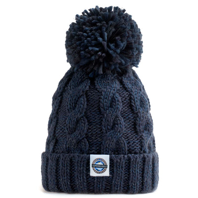 Reflective SuperBobble Hat - Deep Navy Cable