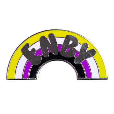 Non Binary "Enby" Rainbow Shape Enamel Pin