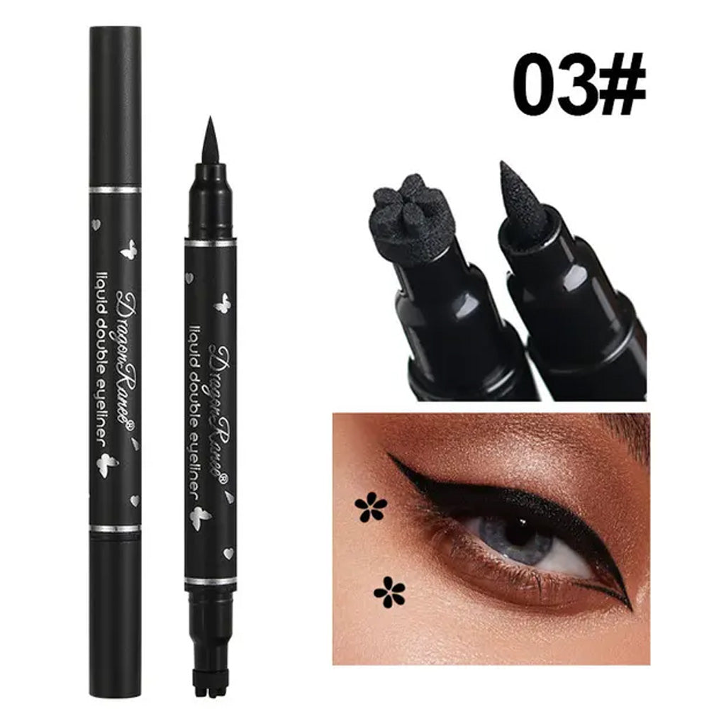 Black Eyeliner Pen with Stamper - Flower (#3)