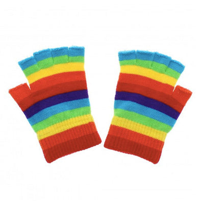 Gay Pride Rainbow Fingerless Gloves