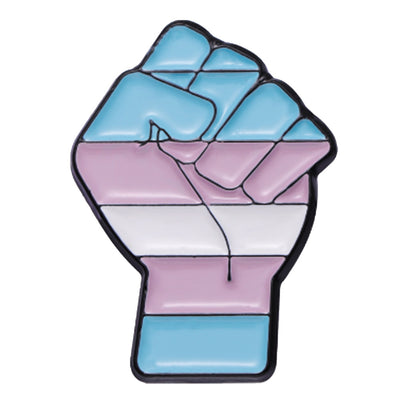 Transgender Power Fist Enamel Pin