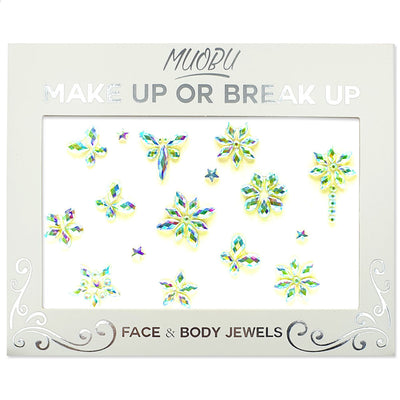 Festival Face Jewels & Gems Set - Individual Flowers & Butterflies (Clear)