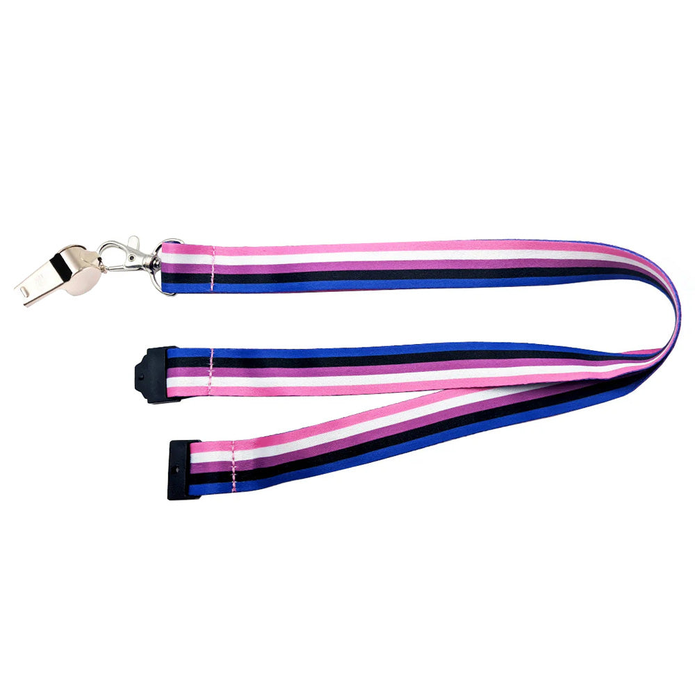 Genderfluid Flag Lanyard And Whistle