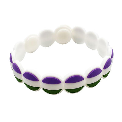 Genderqueer Flag Colours Adjustable Silicone Bracelet