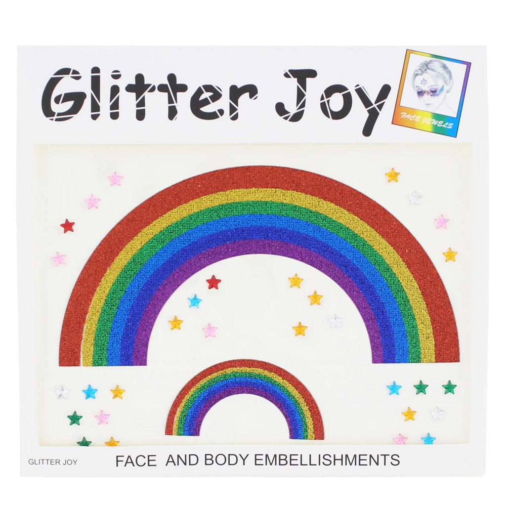 Glitter Joy Rainbow Face Stickers & Jewels