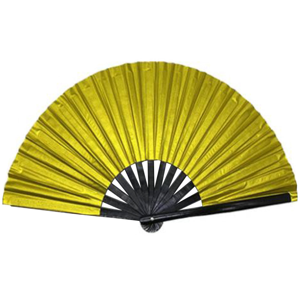 Gold Holographic Fabric Fan - Large 33cm