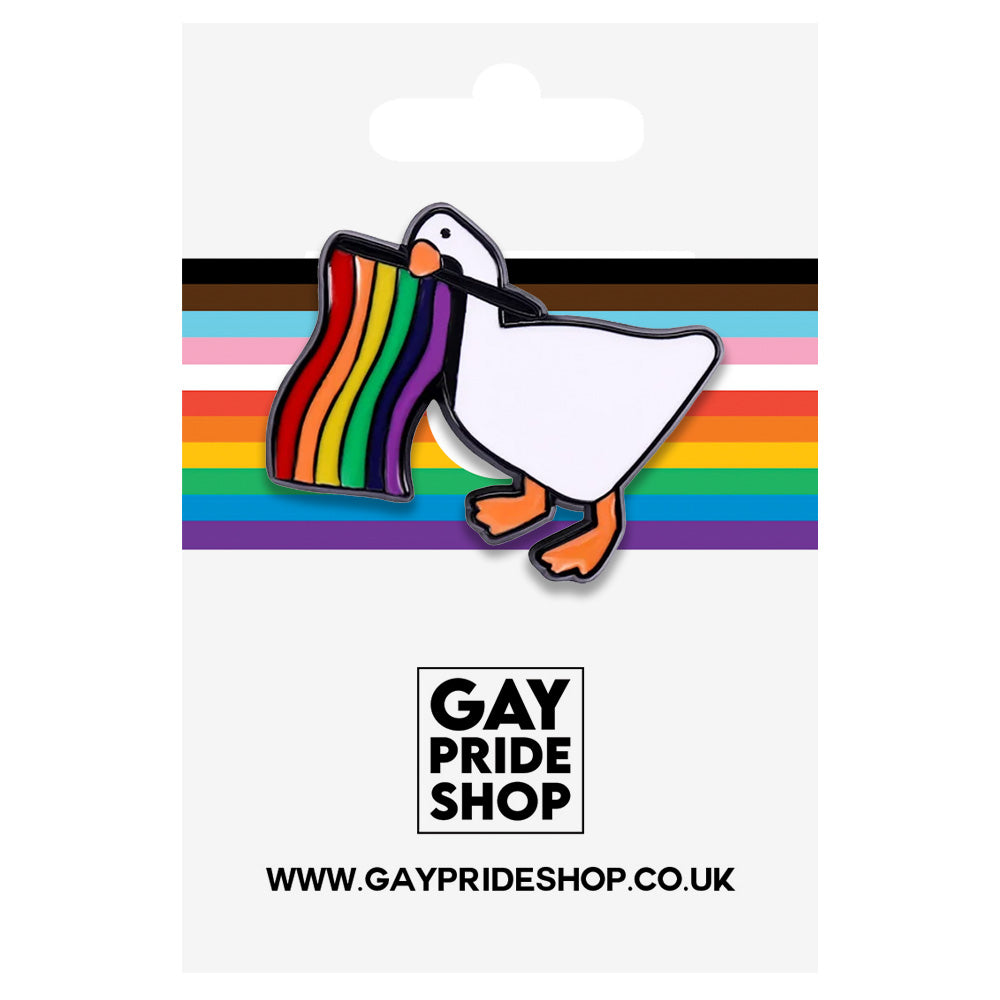 Goose With Rainbow Flag Metal & Enamel Pin