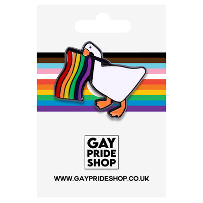 Goose With Rainbow Flag Metal & Enamel Pin