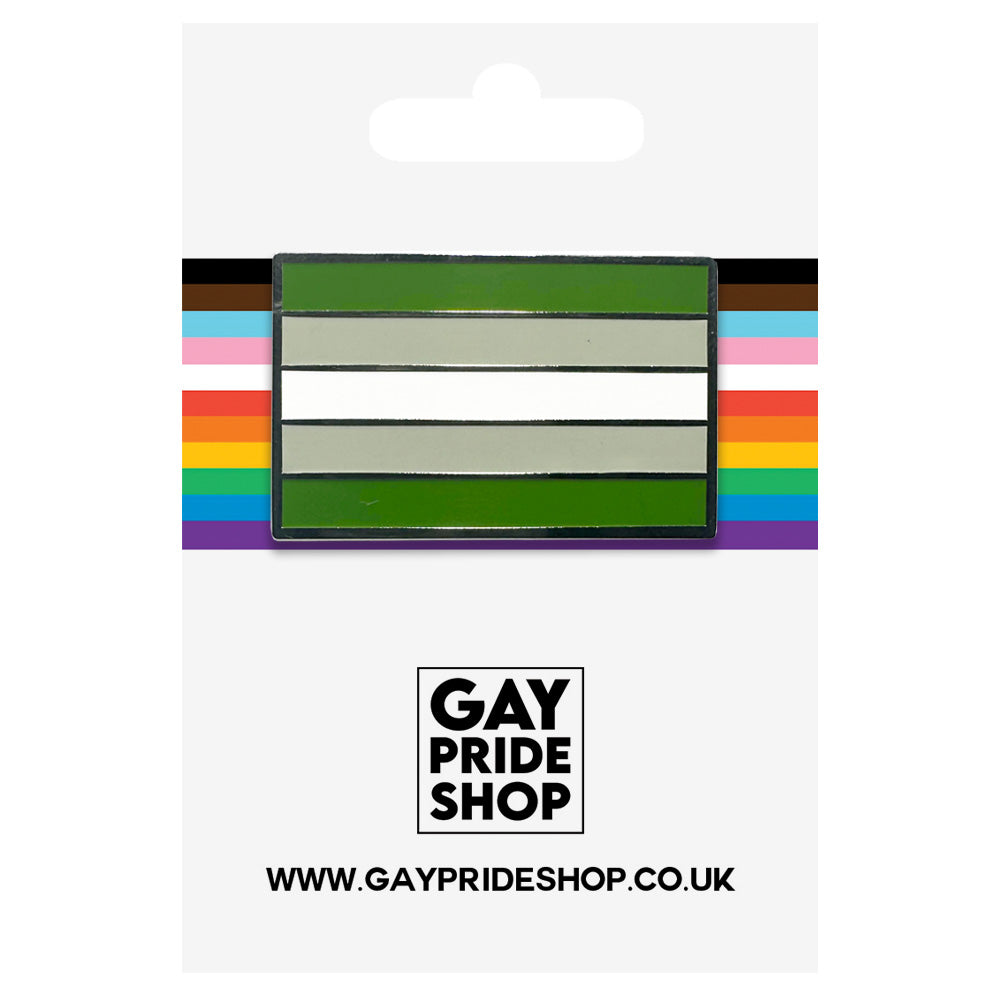 Greyromantic Pride Flag Silver Metal Rectangle Lapel Pin Badge