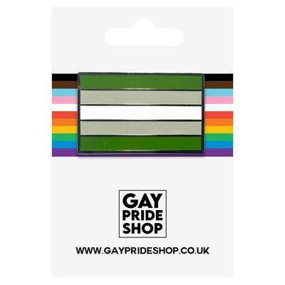 Greyromantic Pride Flag Silver Metal Rectangle Lapel Pin Badge