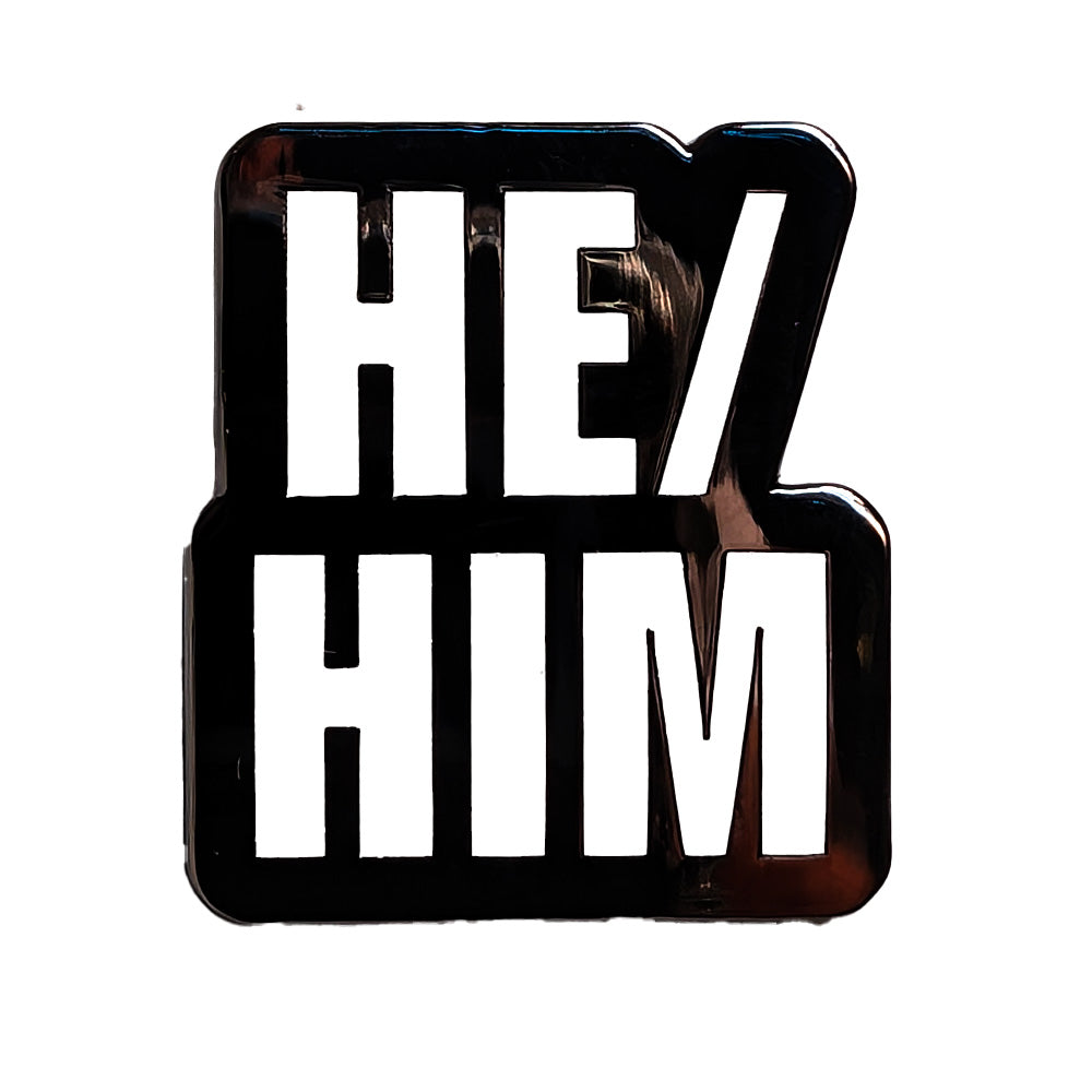 Pronoun He/Him Metal & Enamel Pin – www.gayprideshop.co.uk