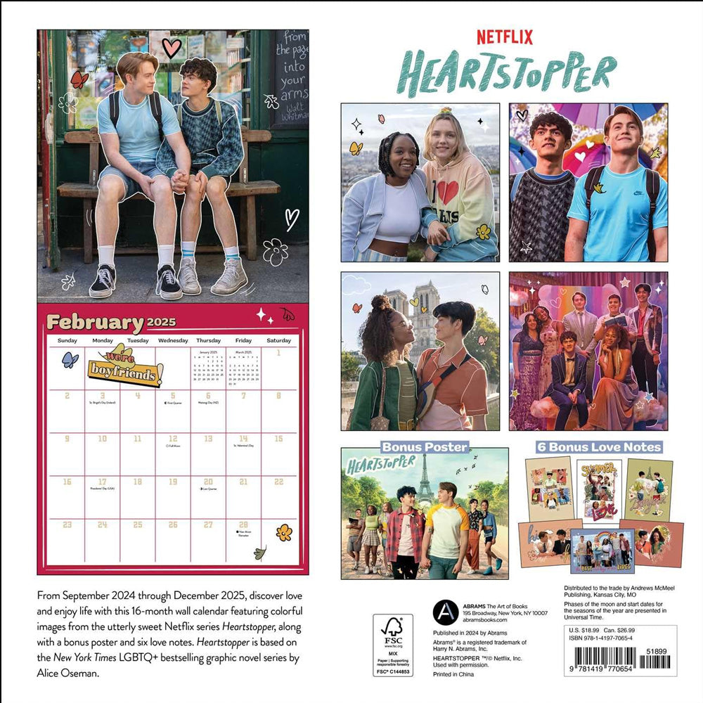 Heartstopper 16-Month 2024-2025 Wall Calendar (with Bonus Poster and Love Notes)