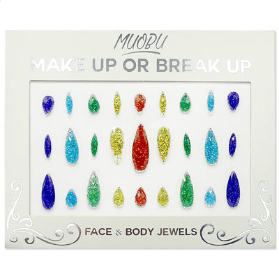 Festival Face Jewels & Gems Set - Individual Glitter Rainbow Jewels