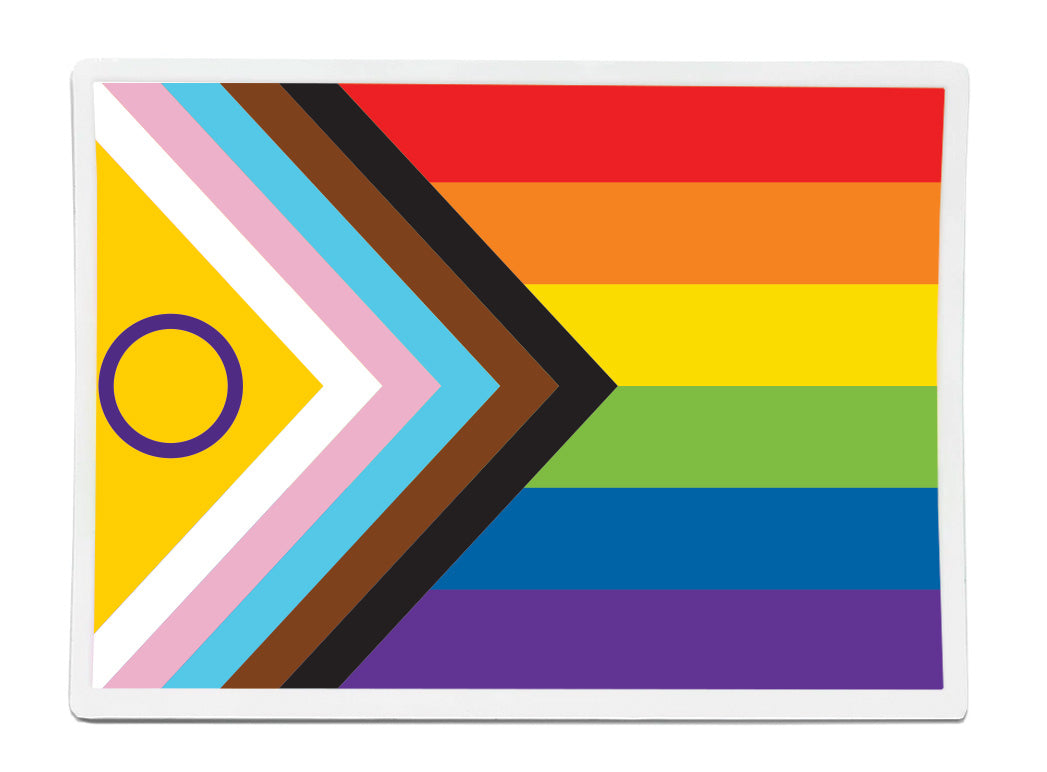 Intersex Progress Pride Rectangle Vinyl Waterproof Sticker