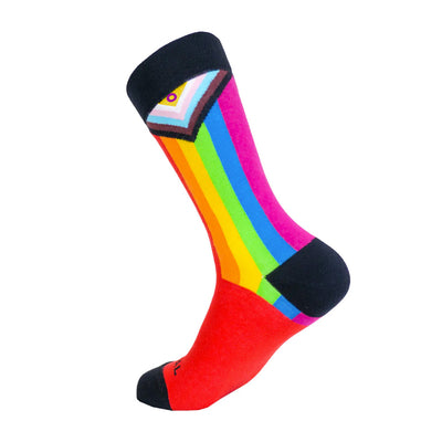 Prequal Intersex Progress Pride Rainbow Socks