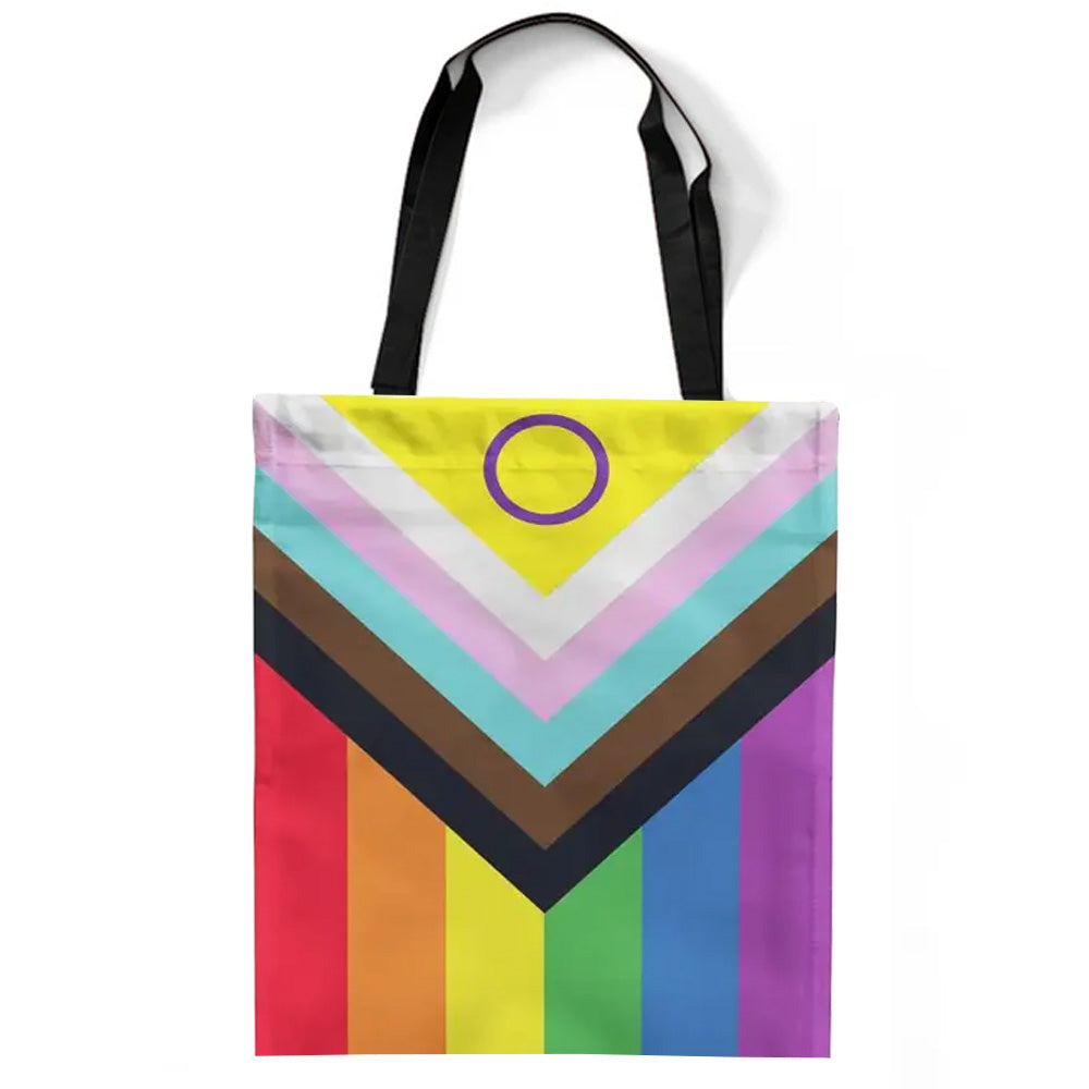 Intersex Progress Pride Canvas Tote Bag With Zipper