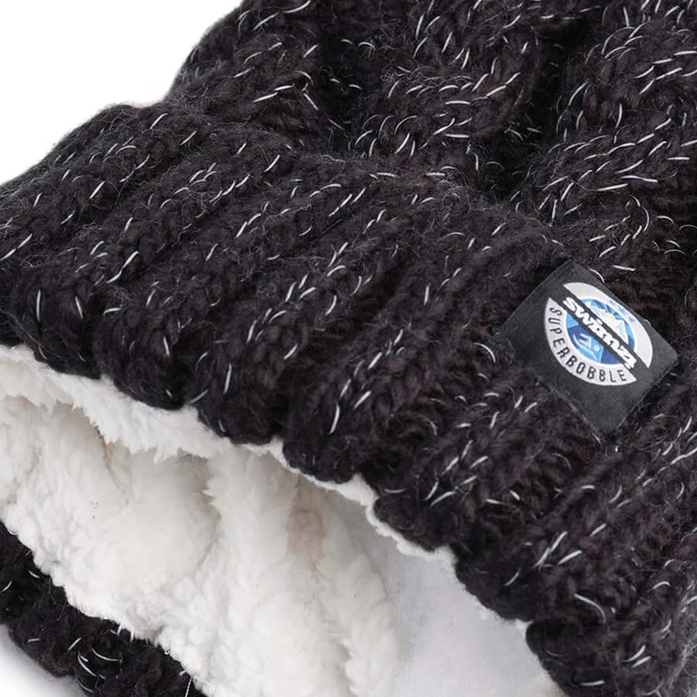 Reflective SuperBobble Hat - Jet Black Cable