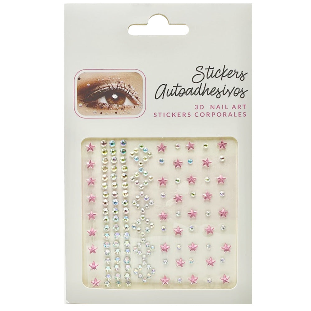 Mini Adhesive Face & Nail Jewels - Pack 10