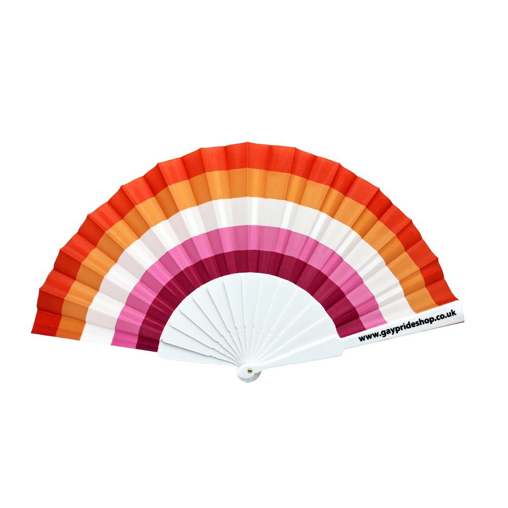 Community Lesbian Flag Hand Fan - Medium 23cm