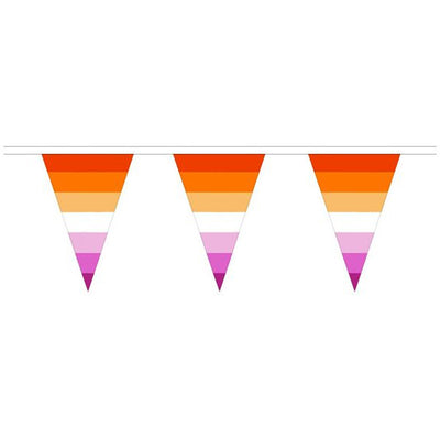 Sunset Lesbian Flag Cloth Bunting Small (5m x 12 flags)