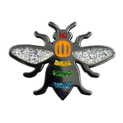 Gay Pride Rainbow Glitter Manchester Bee