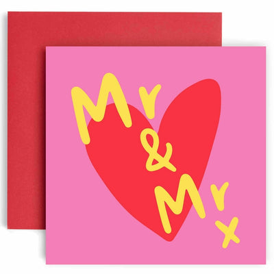 Mr & Mr X (Pink Heart) - Gay Wedding Card